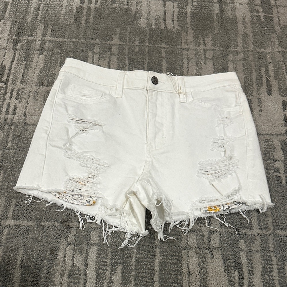 Distressed White Jean Shorts for Women